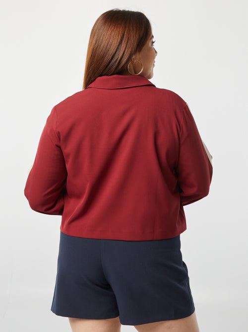 Chaqueta corta con cremallera y cuello de camisa - Kiabi