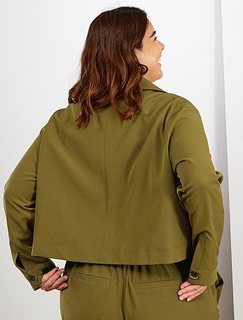 Chaqueta corta con cuello de pijama - Kiabi