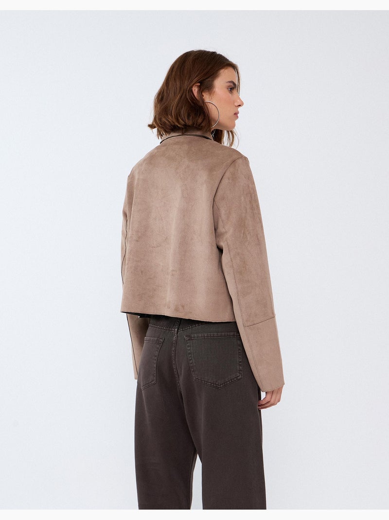 Chaqueta corta con efecto de ante, mo fashion Beige - Kiabi