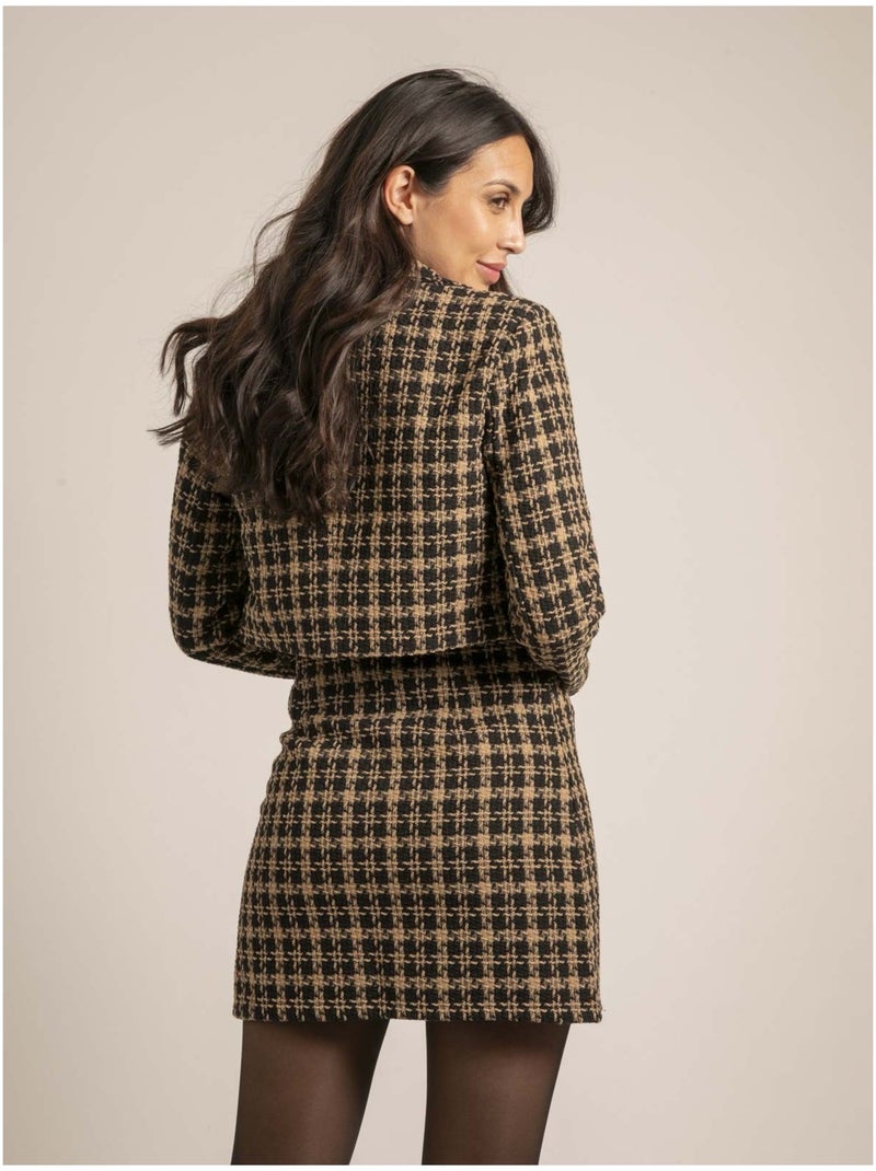 Chaqueta corta con motivos USMALIA Marrón - Kiabi