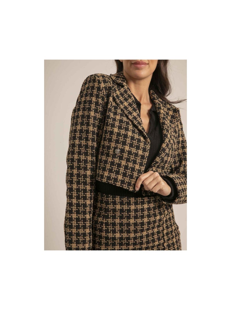 Chaqueta corta con motivos USMALIA Marrón - Kiabi