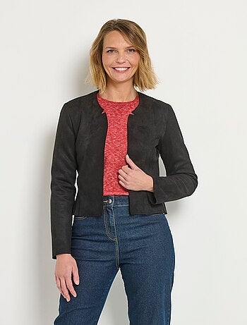 Chaqueta corta con peplum de ante - AFIBEL