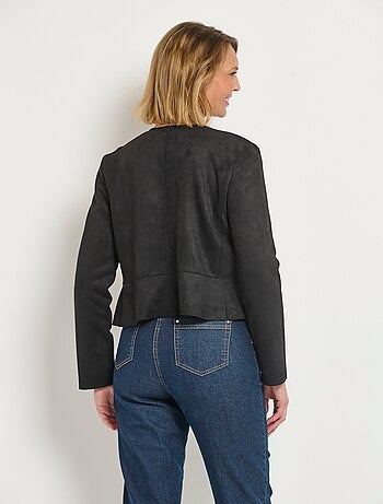 Chaqueta corta con peplum de ante - AFIBEL