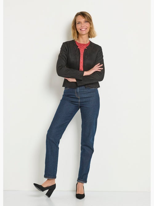 Chaqueta corta con peplum de ante - AFIBEL - Kiabi