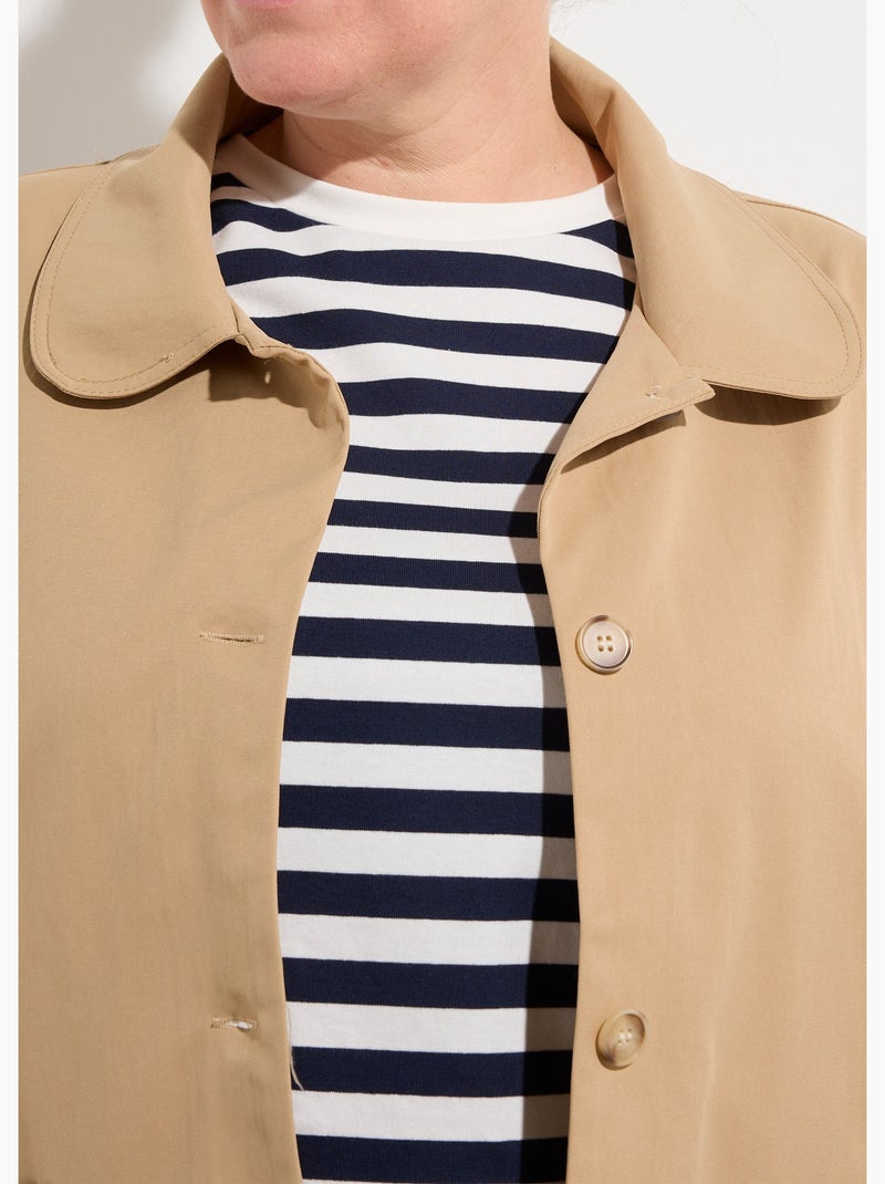 Chaqueta corta de algodón, cuello Peter Pan - AFIBEL Beige - Kiabi