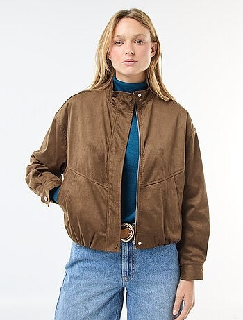Chaqueta corta de ante sintético