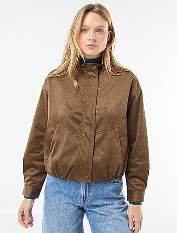 Chaqueta corta de ante sintético