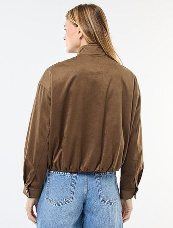 Chaqueta corta de ante sintético