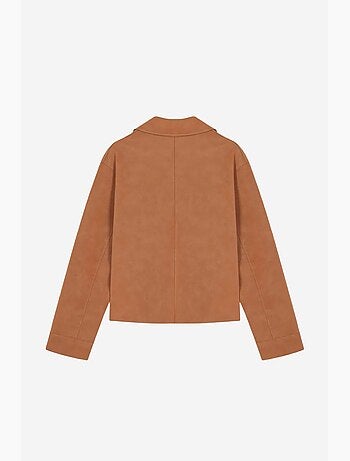 Chaqueta corta de ante sintético para mujer dilvin