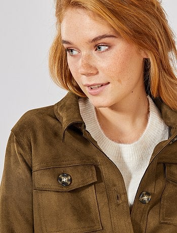 Chaqueta corta de antelina - Kiabi