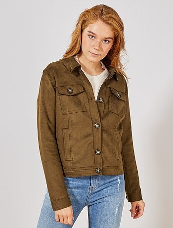 Chaqueta corta de antelina - Kiabi