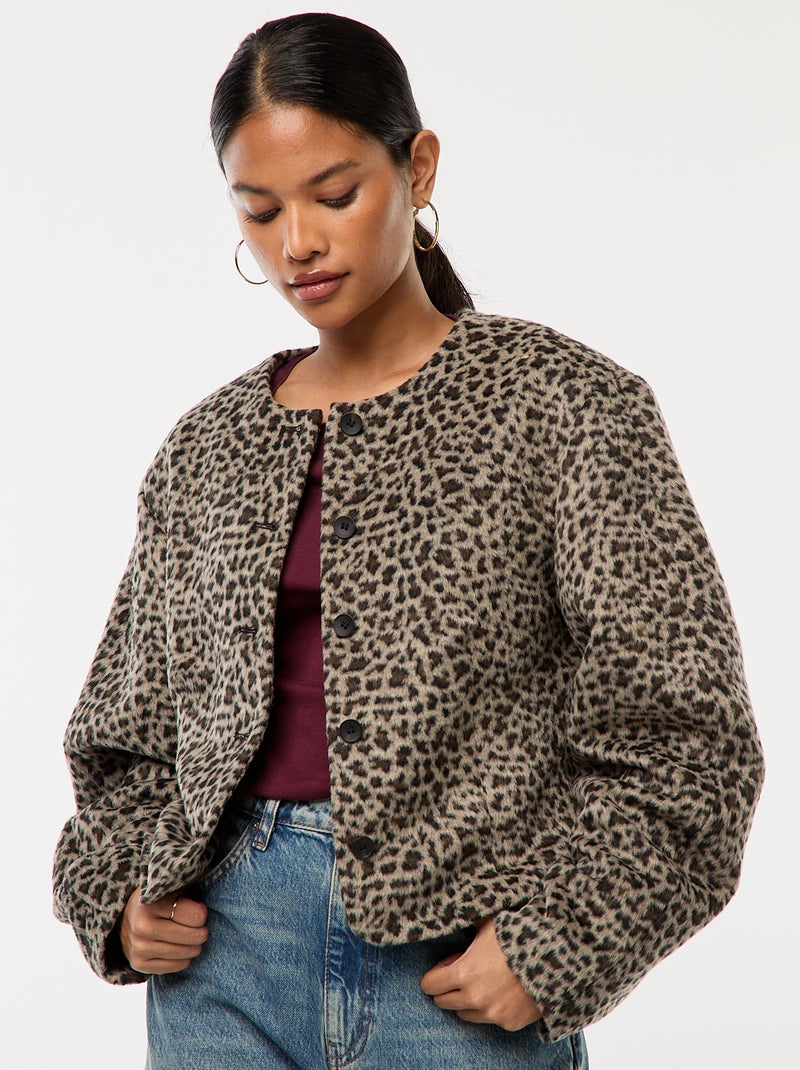 Chaqueta corta de botones 'JDY' Beige - Kiabi