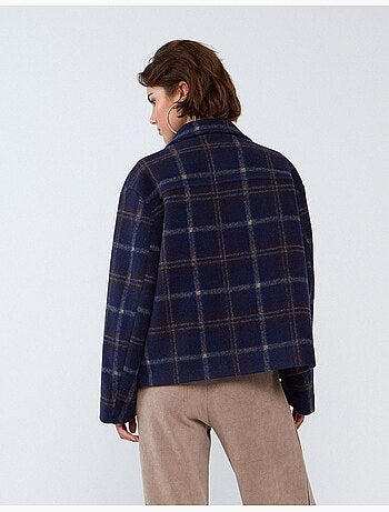 Chaqueta corta de cuadros, mo fashion