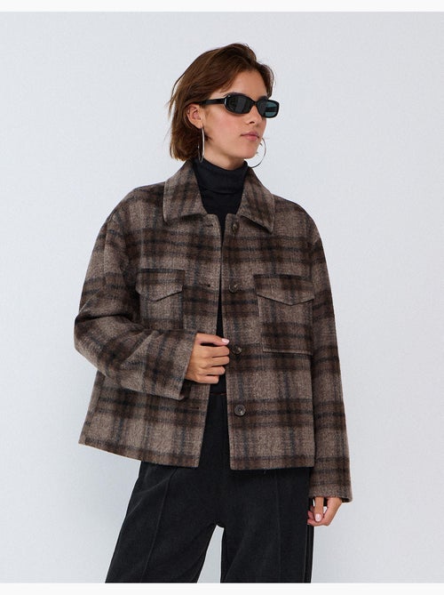Chaqueta corta de cuadros, mo fashion - Kiabi Chaqueta corta de cuadros, mo fashion - Kiabi
