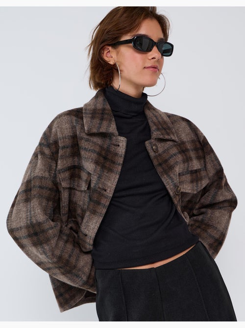 Chaqueta corta de cuadros, mo fashion - Kiabi Chaqueta corta de cuadros, mo fashion - Kiabi