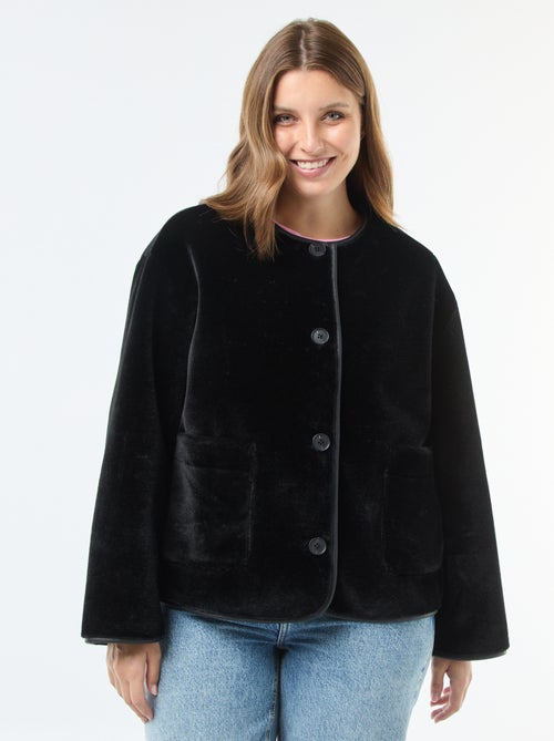 Chaqueta corta de piel sintética - Kiabi