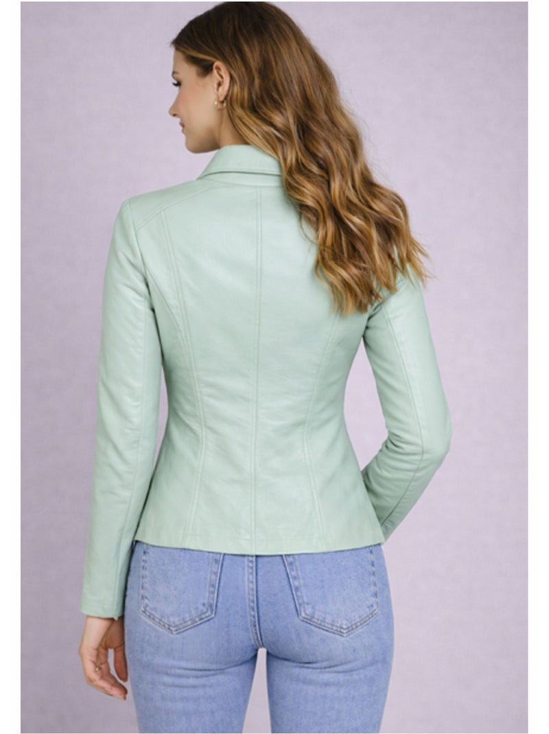 Chaqueta corta de polipiel Kebello Verde - Kiabi