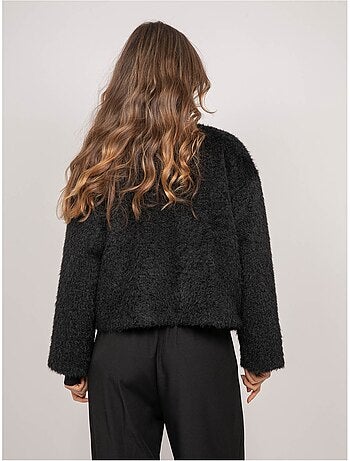Chaqueta corta de punto de pelo largo usonia