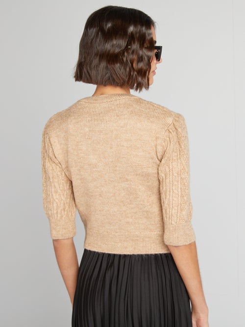 Chaqueta corta de punto trenzado - Kiabi