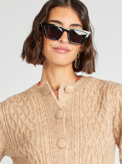 Chaqueta corta de punto trenzado - Kiabi