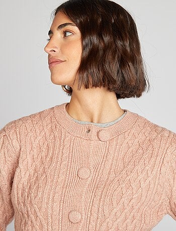 Chaqueta corta de punto trenzado