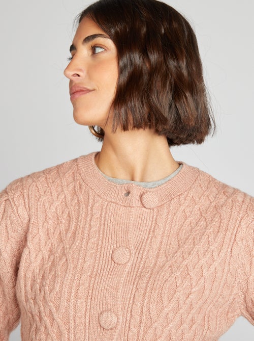 Chaqueta corta de punto trenzado - Kiabi