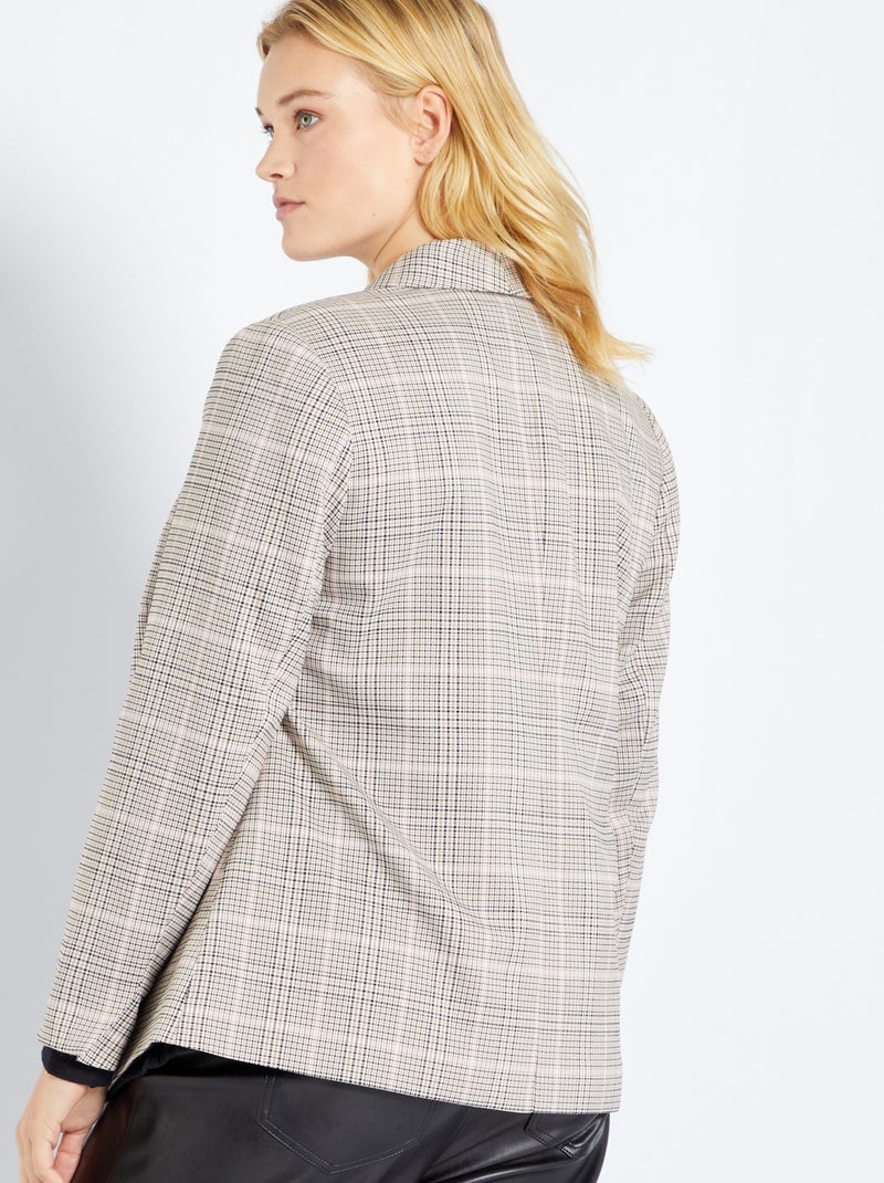 Chaqueta corta de sastre a cuadros negro/blanco - Kiabi