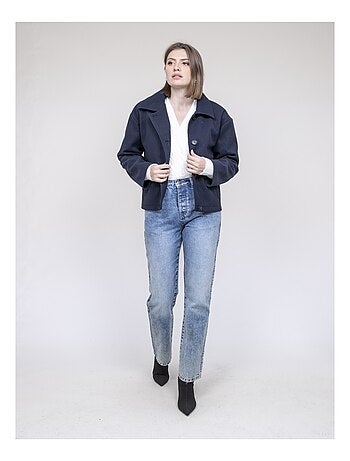 Chaqueta corta efecto lana UPARLIE