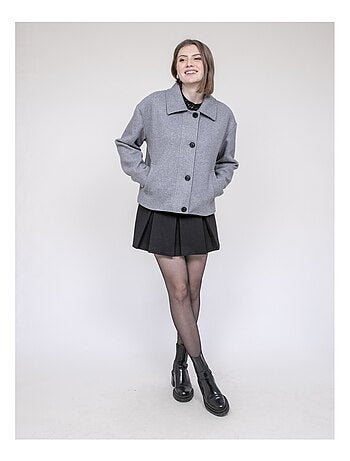 Chaqueta corta efecto lana UPARLIE