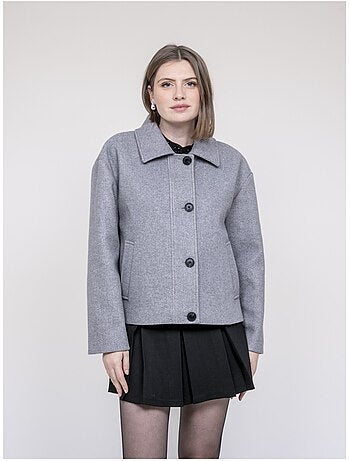 Chaqueta corta efecto lana UPARLIE
