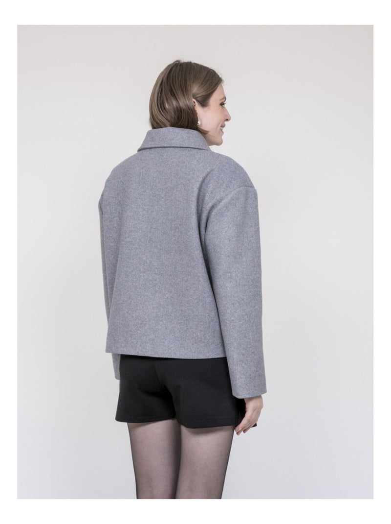 Chaqueta corta efecto lana UPARLIE Gris - Kiabi