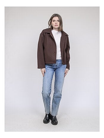 Chaqueta corta efecto lana UPARLIE