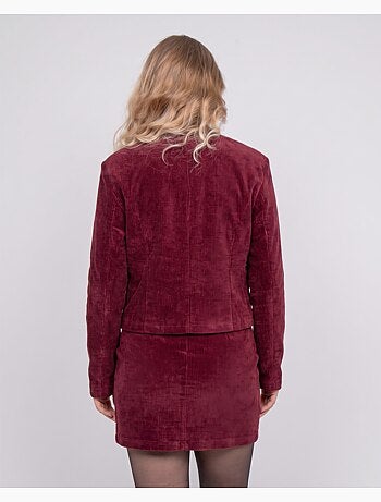 Chaqueta corta efecto terciopelo con botones joya uxelle