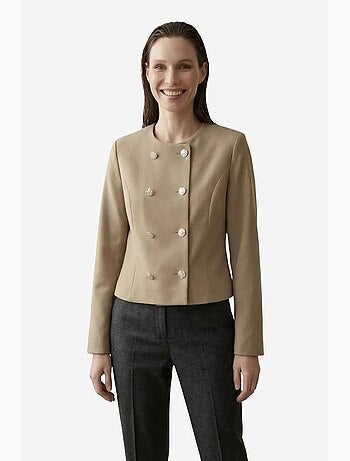 Chaqueta corta entallada de tweed con botones my fashion