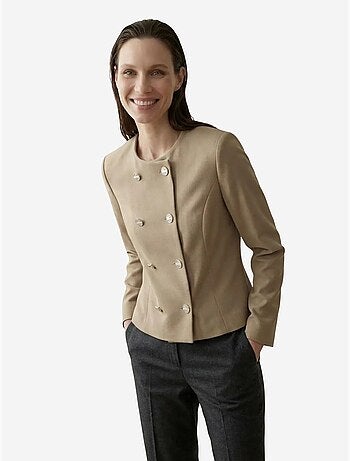 Chaqueta corta entallada de tweed con botones my fashion