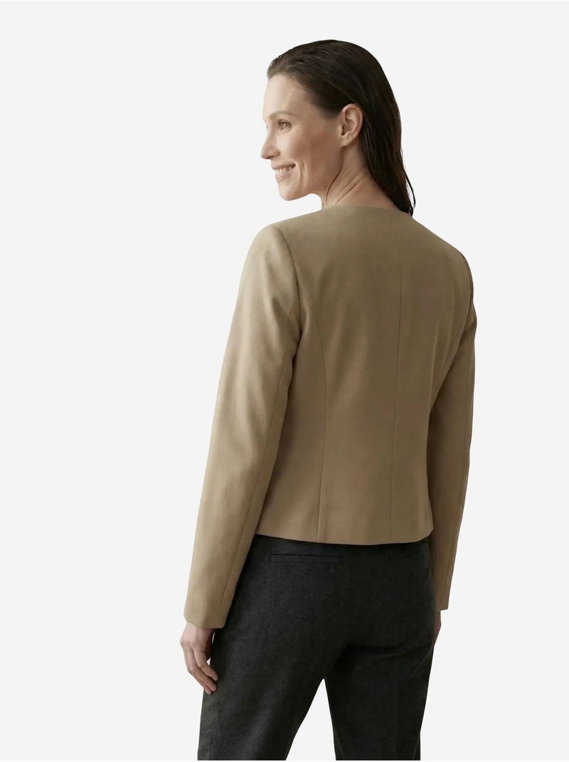Chaqueta corta entallada de tweed con botones my fashion Camel - Kiabi