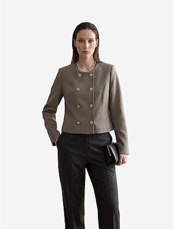 Chaqueta corta entallada de tweed con botones my fashion