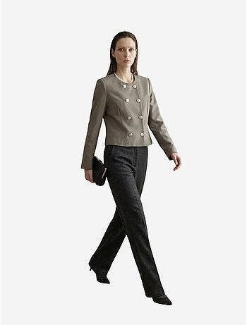 Chaqueta corta entallada de tweed con botones my fashion