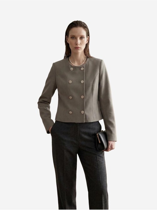 Chaqueta corta entallada de tweed con botones my fashion - Kiabi Chaqueta corta entallada de tweed con botones my fashion - Kiabi