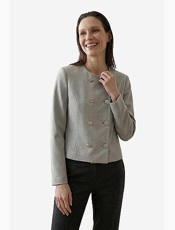Chaqueta corta entallada de tweed con botones my fashion