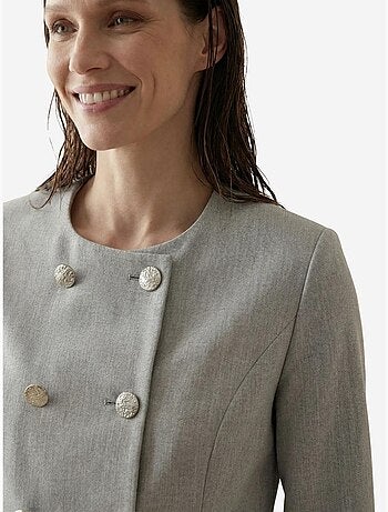 Chaqueta corta entallada de tweed con botones my fashion