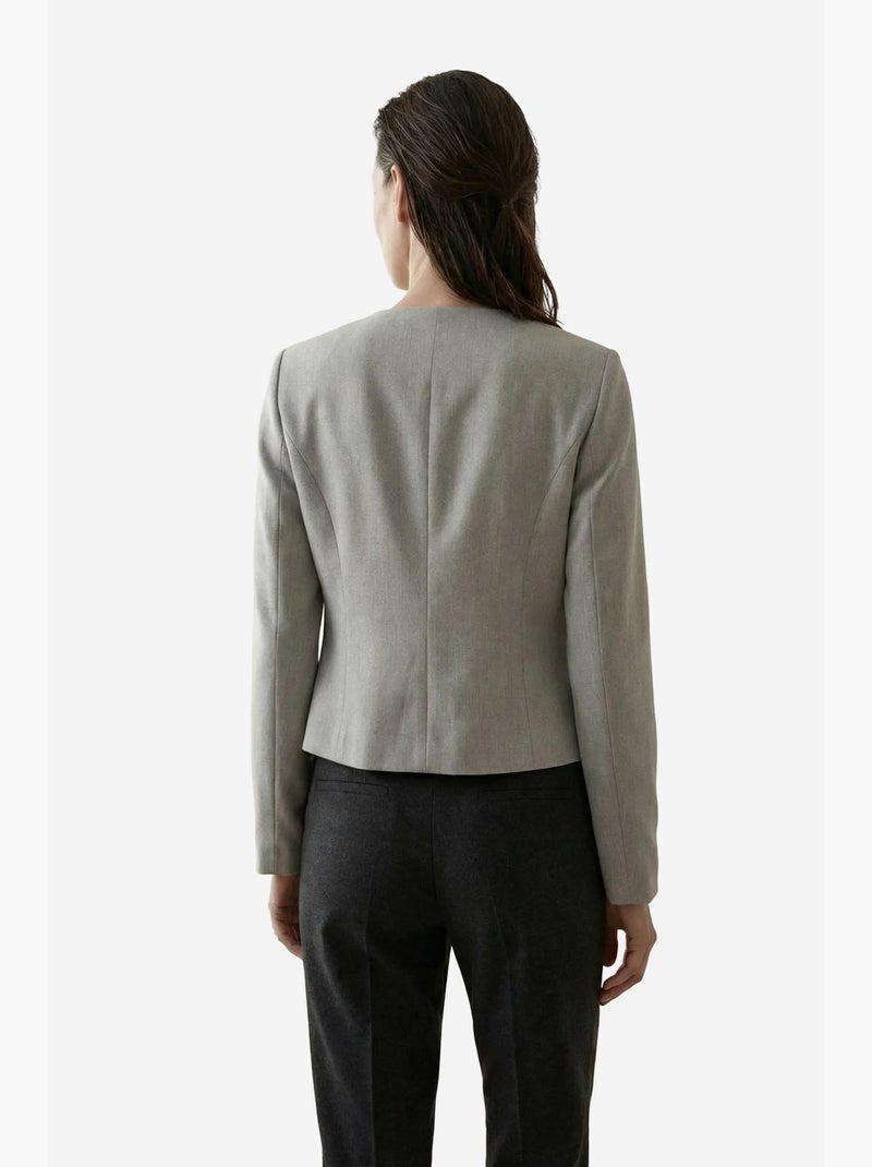 Chaqueta corta entallada de tweed con botones my fashion Gris - Kiabi