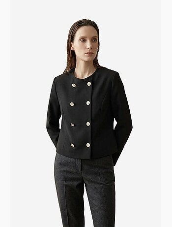 Chaqueta corta entallada de tweed con botones my fashion