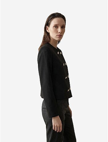 Chaqueta corta entallada de tweed con botones my fashion