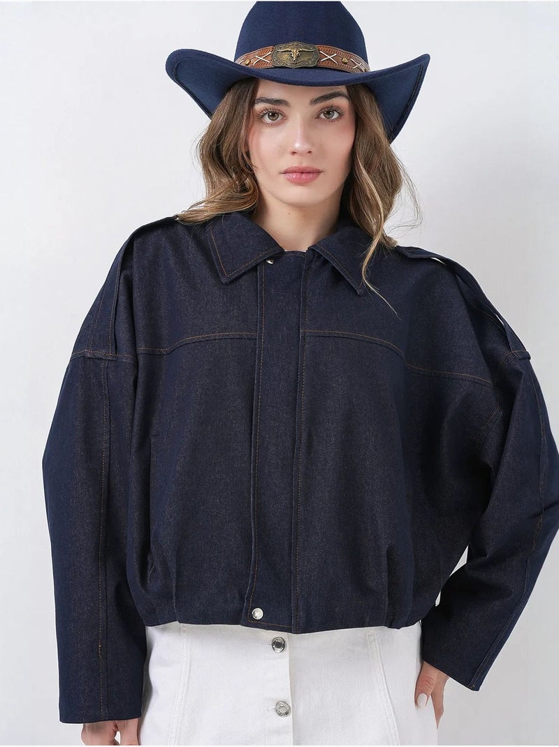 Chaqueta corta extragrande con cremallera y bolsillo bdart Azul marino - Kiabi