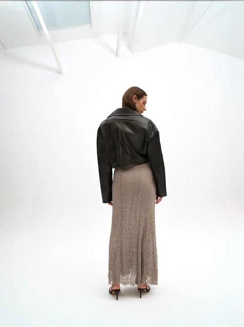 Chaqueta corta holgada de piel sintética desgastada mai mai studios - Kiabi