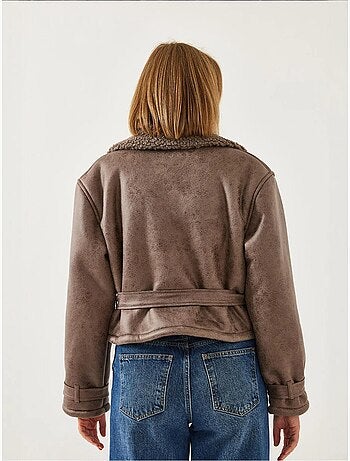Chaqueta corta laminada con detalles aller lucci