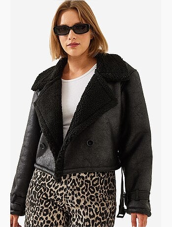 Chaqueta corta laminada con detalles aller lucci