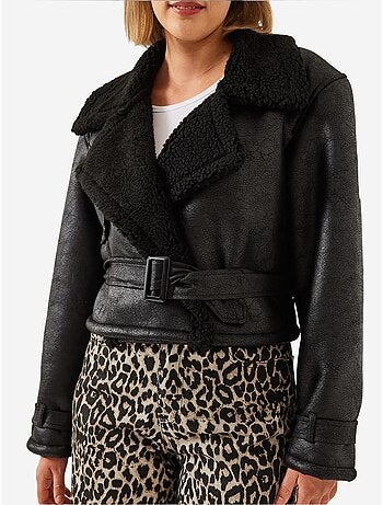 Chaqueta corta laminada con detalles aller lucci