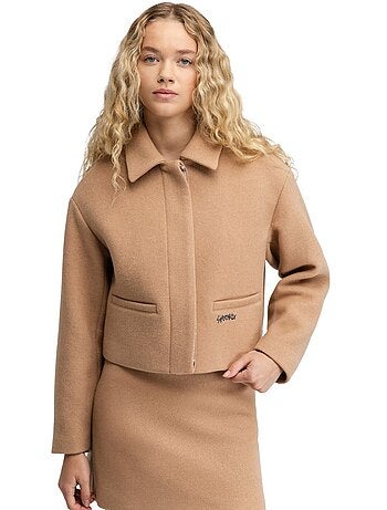 Chaqueta corta lana mujer mujer strodet-w sand